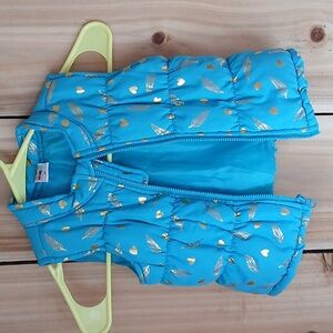 Healthtex Turquoise Vest with Gold Accents